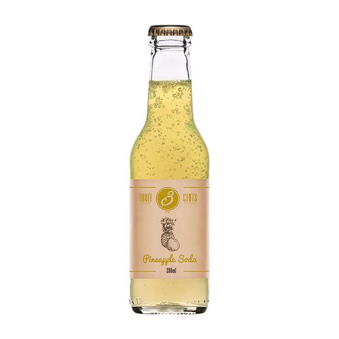 Bezalk. dzēriens Three Cents Pineapple Soda