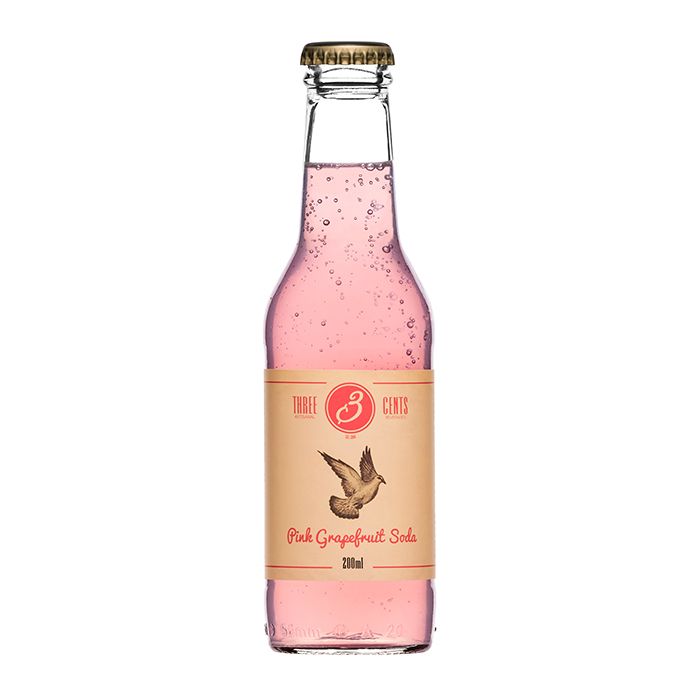 Bezalk. dzēriens Three Cents Pink Grapefruit Soda