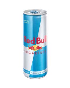 Enerģijas dzēr. Red Bull Sugar Free skārd.